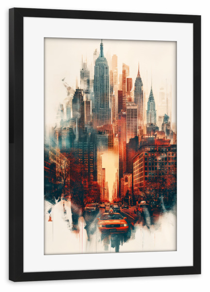 Poster mit Rahmen schwarz "New York Architektur" artboxONE - Städte,Städte / New York,Reise,Architektur