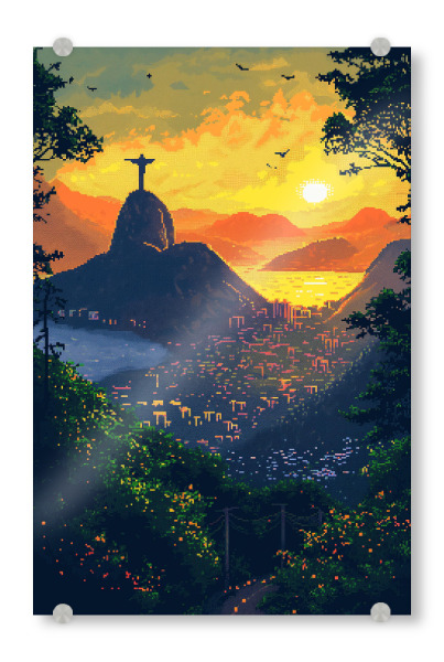 Acrylglasbild "Rio de Janeiro - Landschaft" artboxONE - Städte,Natur,Reise,Städte / Rio de Janeiro - Rio,De,Janeiro,Natur,Landschaft,Berg,Brasilien,Ki