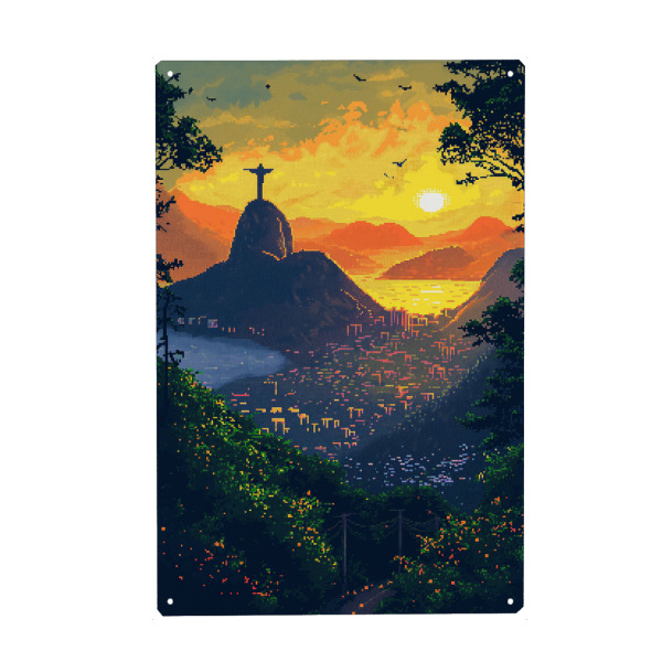 Holzbild "Rio de Janeiro - Landschaft" artboxONE - Städte,Natur,Reise,Städte / Rio de Janeiro - Rio,De,Janeiro,Natur,Landschaft,Berg,Brasilien,Ki