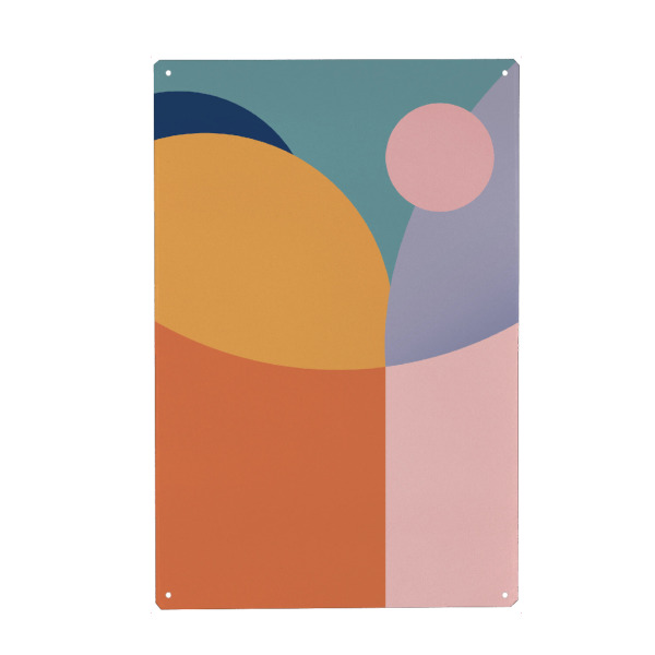 Metall Poster "Abstrakte Illustration - Bauhaus" artboxONE - Abstrakt,Geometrie - Abstrakt,Bauhaus,Illustration,Geometrie,Formen - Blechschild