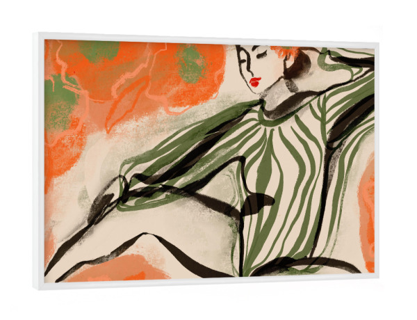 Poster mit weißem Rahmen "Posende Tänzerin" artboxONE - Floral,Abstrakt,Für Mama