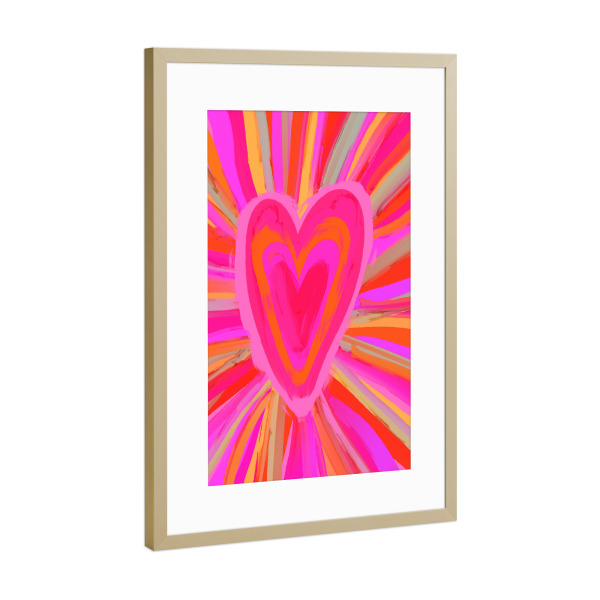 Poster mit Rahmen Gold "Liebe Ist Gross" artboxONE - Abstrakt,Für Mama