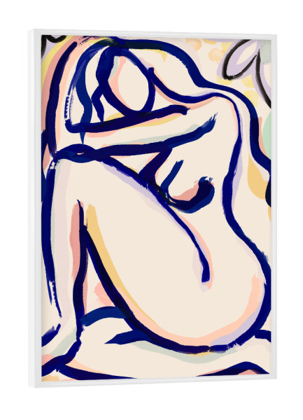 Poster mit weißem Rahmen "Akt Im Blumengarten" artboxONE - Floral,Abstrakt,Menschen,Für Mama