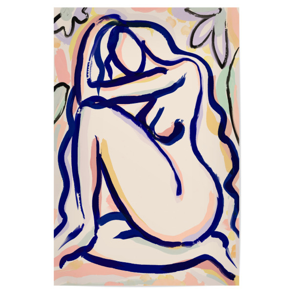 Poster "Akt Im Blumengarten" artboxONE - Floral,Abstrakt,Menschen,Für Mama