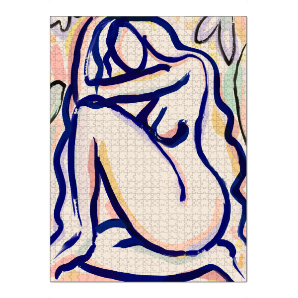 Puzzle Ravensburger "Akt Im Blumengarten" artboxONE - Floral,Abstrakt,Menschen,Für Mama