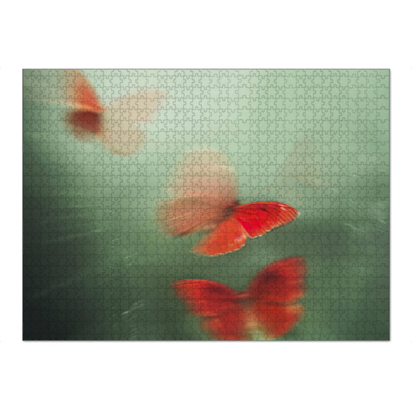 Puzzle Ravensburger "Rote Schmetterlinge" artboxONE - Natur,Tiere,Für Mama - Schmetterling,Schmetterlinge,Grün,Rot,Tiere,Fotografie,Treechild