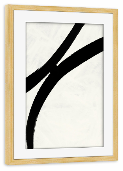 Poster mit Rahmen kiefer "Black Strokes 10.0" artboxONE - Abstrakt,Für Mama,Für Papa
