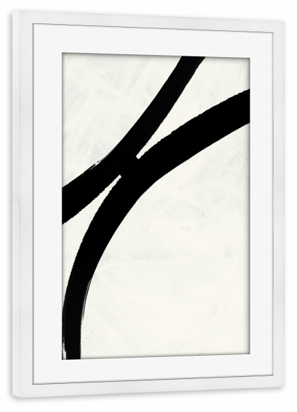 Poster mit Rahmen weiß "Black Strokes 10.0" artboxONE - Abstrakt,Für Mama,Für Papa