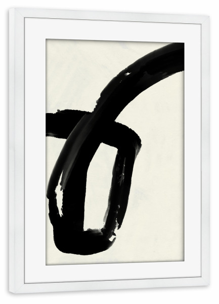 Poster mit Rahmen weiß "Black Strokes 1.0" artboxONE - Abstrakt,Für Mama,Für Papa