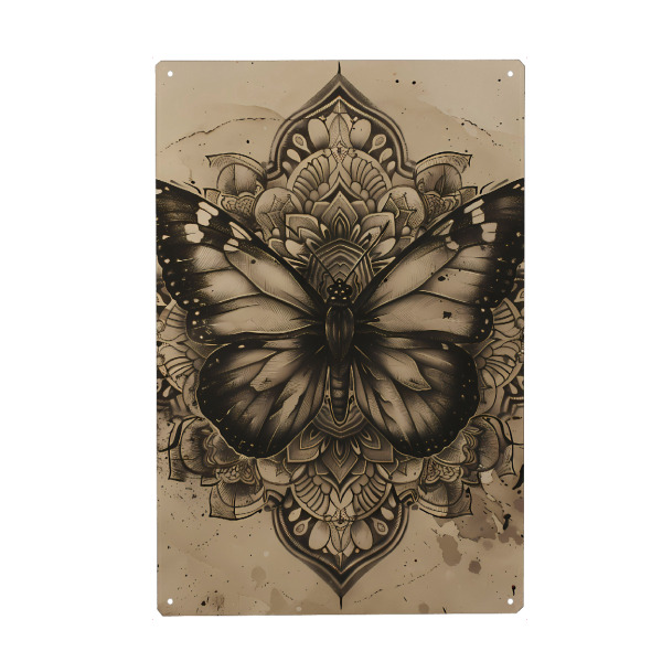 Metall Poster "Mandala - Schmetterling" artboxONE - Natur,Tiere,Abstrakt