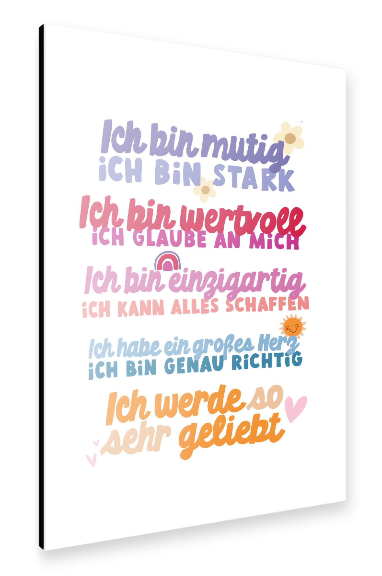 Alu-Dibond "Affirmationen für Kids" 30x20 cm artboxONE