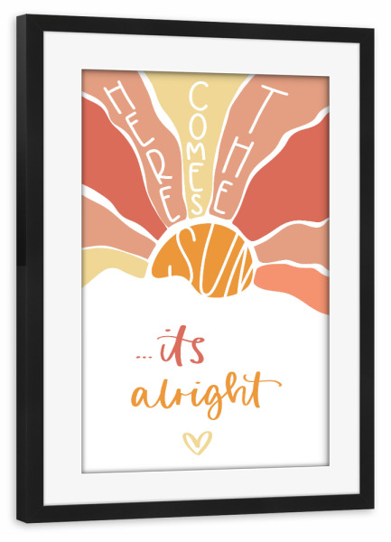 Poster mit Rahmen schwarz "Sundowner" artboxONE - Typografie,Natur,Liebe