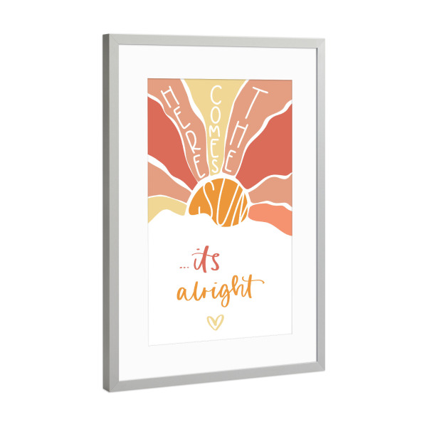 Poster mit Rahmen Silber "Sundowner" artboxONE - Typografie,Natur,Liebe