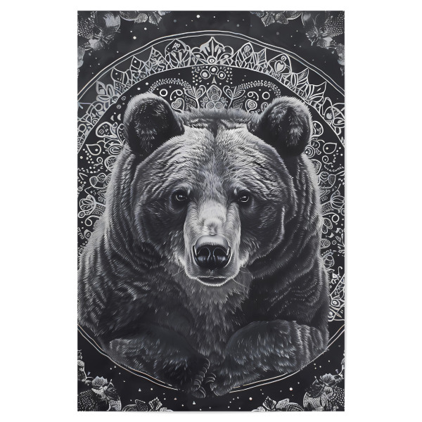 Poster 30x20 cm "Mandala - Bär Schwarz" artboxONE - Natur,Tiere,Abstrakt