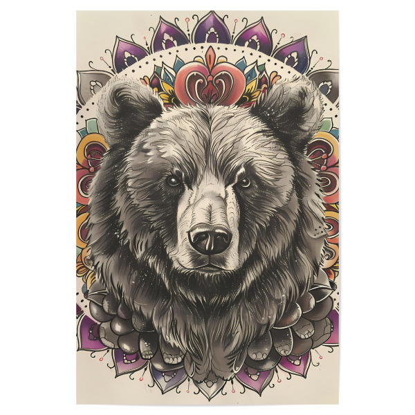 Poster 30x20 cm "Mandala - Bärenfarbe" artboxONE - Natur,Tiere,Abstrakt