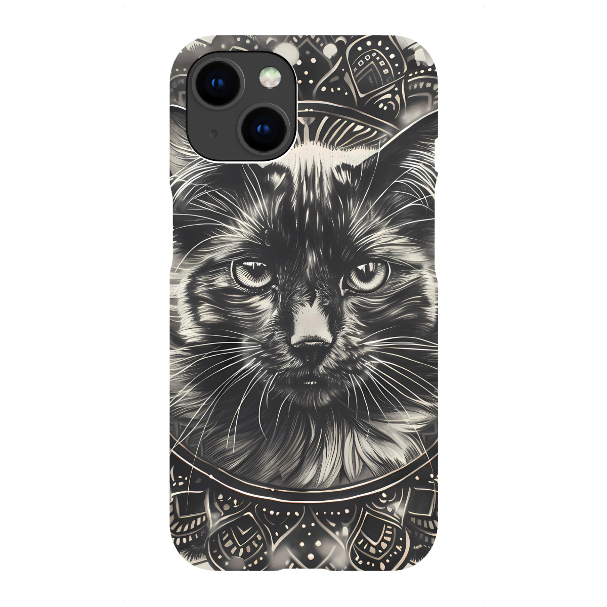 iPhone "Mandala - Katze schwarz" Premium-Case Handyhülle artboxONE
