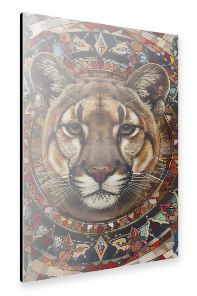 Alu-Dibond "Mandala - Puma" 30x20 cm artboxONE