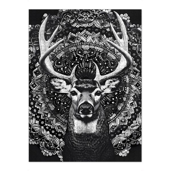 Puzzle Ravensburger "Mandala - Hirsch schwarz" artboxONE - Natur,Tiere,Abstrakt