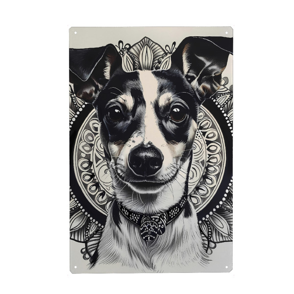 Metall Poster "Mandala - Hund" artboxONE - Natur,Tiere,Abstrakt