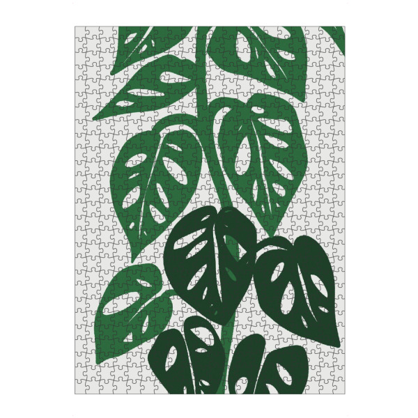 Puzzle Ravensburger "Monstera Plants green" artboxONE - Floral,Abstrakt - Monstera plant,Plant,Floral,Green,Modern,Floral decoration,Nature