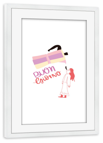 Poster mit Rahmen weiß "Buongiorno" artboxONE - Essen & Trinken,Lustig