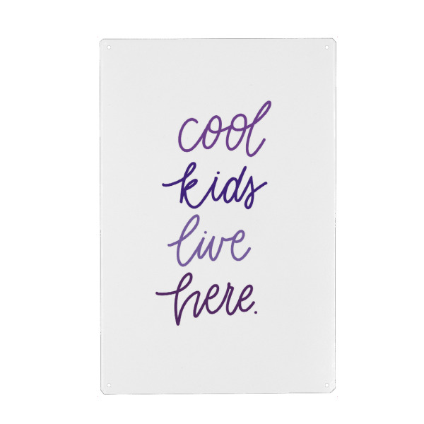 Metall Poster "Cool kids live here" artboxONE - Typografie,Für Kinder