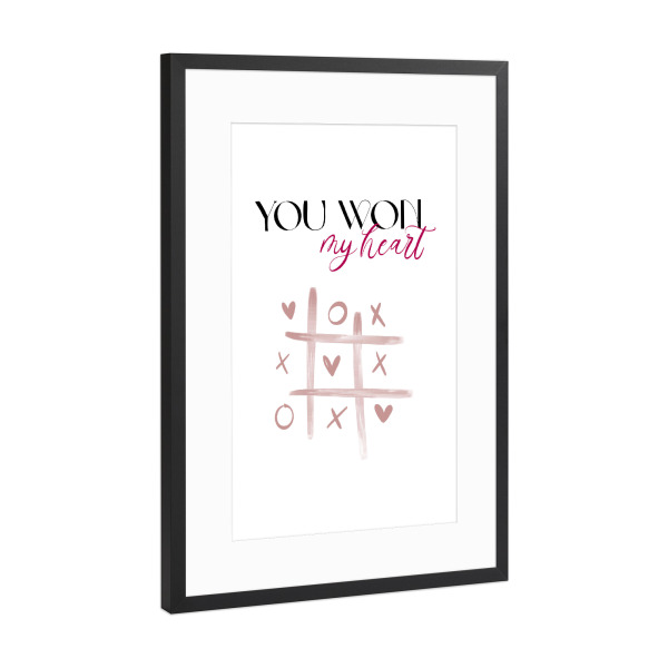 Poster mit Rahmen Schwarz (Metallic) "You won" artboxONE - Typografie,Liebe