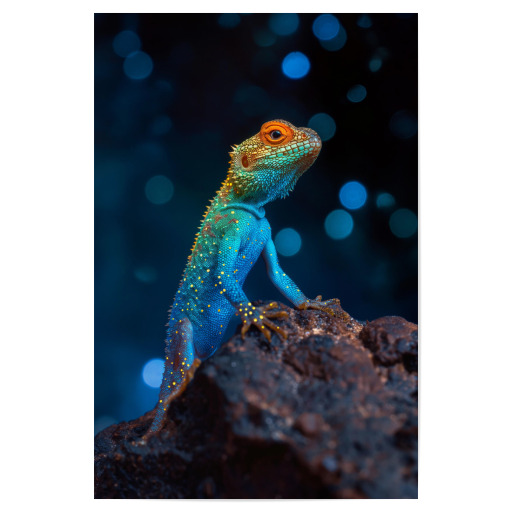 Eidechse in Neon
