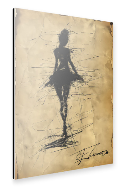 Alu-Dibond "Female dance sketch" 30x20 cm artboxONE