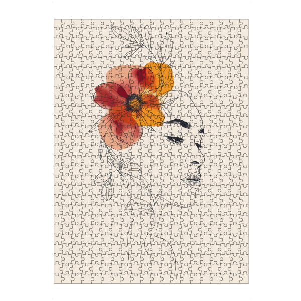 Puzzle Ravensburger "Floral line art woman" artboxONE - Floral,Menschen - Floral,Frau,Minimalistisch,Blumen,Bunt,Lineart,Line,Art - Bild floral