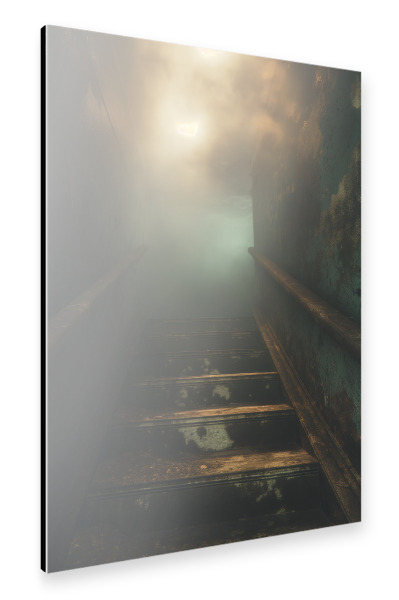 Alu-Dibond "Staircase to the fog" 30x20 cm artboxONE