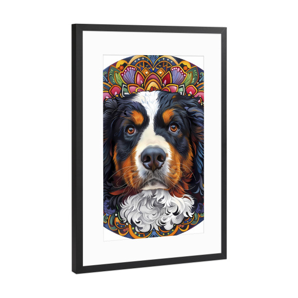 Poster mit Rahmen Schwarz (Metallic) "Mandala - Berner" artboxONE - Natur,Tiere,Abstrakt
