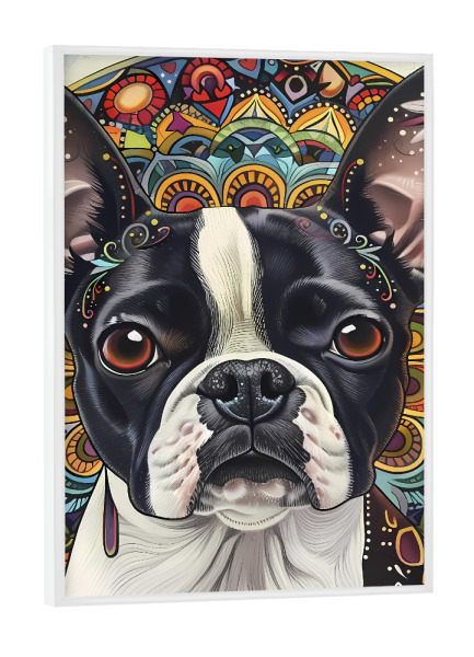 Poster mit weißem Rahmen "Mandala - Boston" artboxONE - Natur,Tiere,Abstrakt
