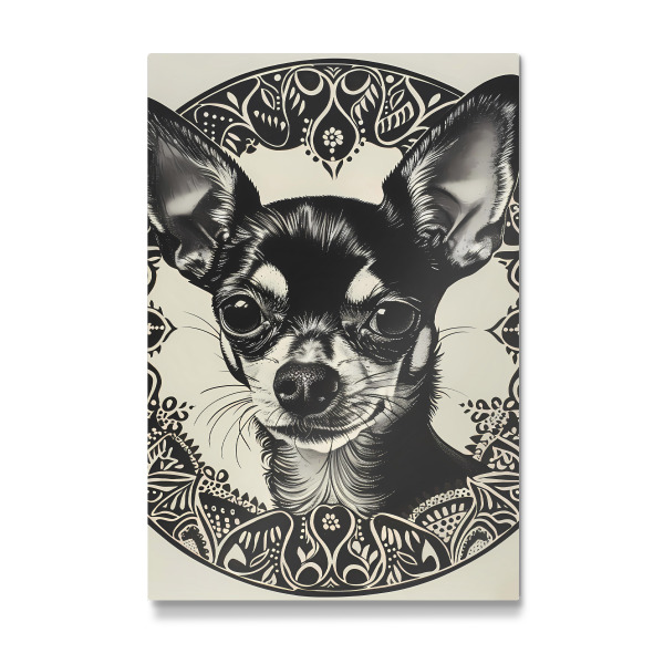 Galerie-Print "Mandala - Chihuahua Schwarz" 30x20 cm artboxONE