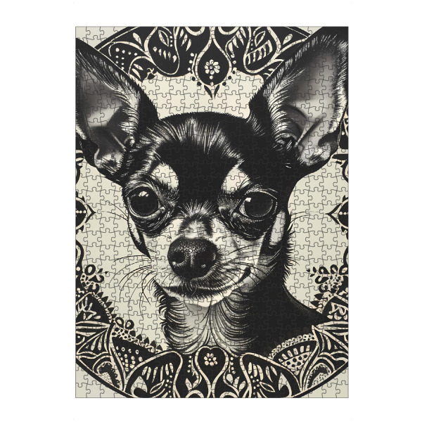 artboxONE Puzzle "Mandala - Chihuahua Schwarz" artboxONE - Natur,Tiere,Abstrakt