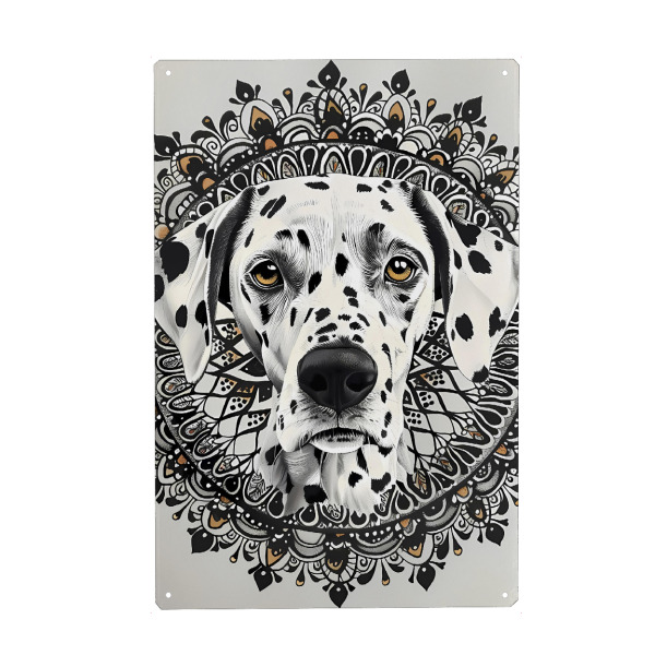 Metall Poster "Mandala - Dalmatinerweiß" artboxONE - Natur,Tiere,Abstrakt