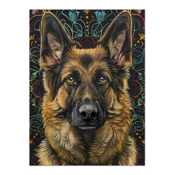 Puzzle Ravensburger "Mandala - Deutscher Schäferhund" artboxONE - Natur,Tiere,Abstrakt
