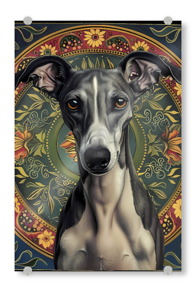 Acrylglasbild "Mandala - Windhund" artboxONE - Natur,Tiere,Abstrakt