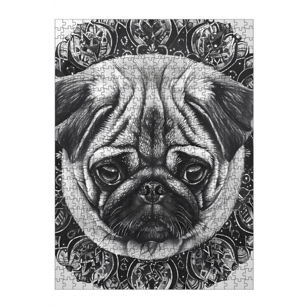 Puzzle Ravensburger "Mandala - Mops Schwarzweiß" artboxONE - Natur,Tiere,Abstrakt