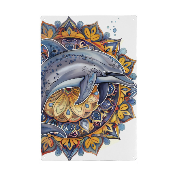 Holzbild "Mandala - Delphin" artboxONE - Natur,Tiere,Abstrakt