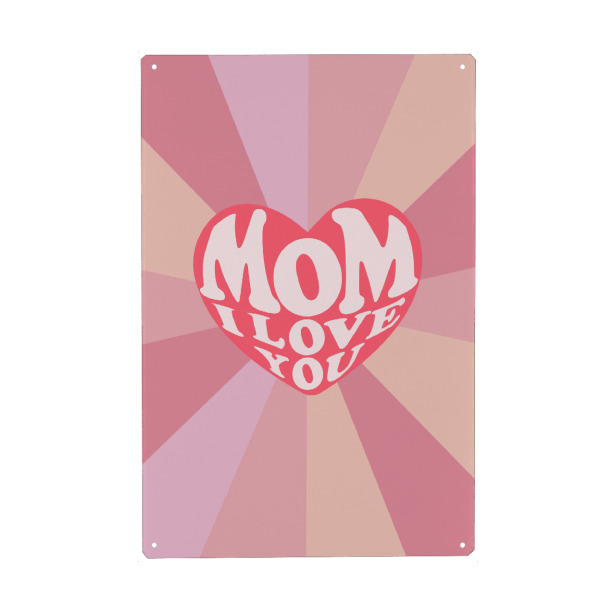 Metall Poster "Mama ich liebe dich" artboxONE - Typografie,Liebe - Liebe,Muttergeburtstag,Muttertag,Herz,Pastell,Typografie,Zitat,Geschenk