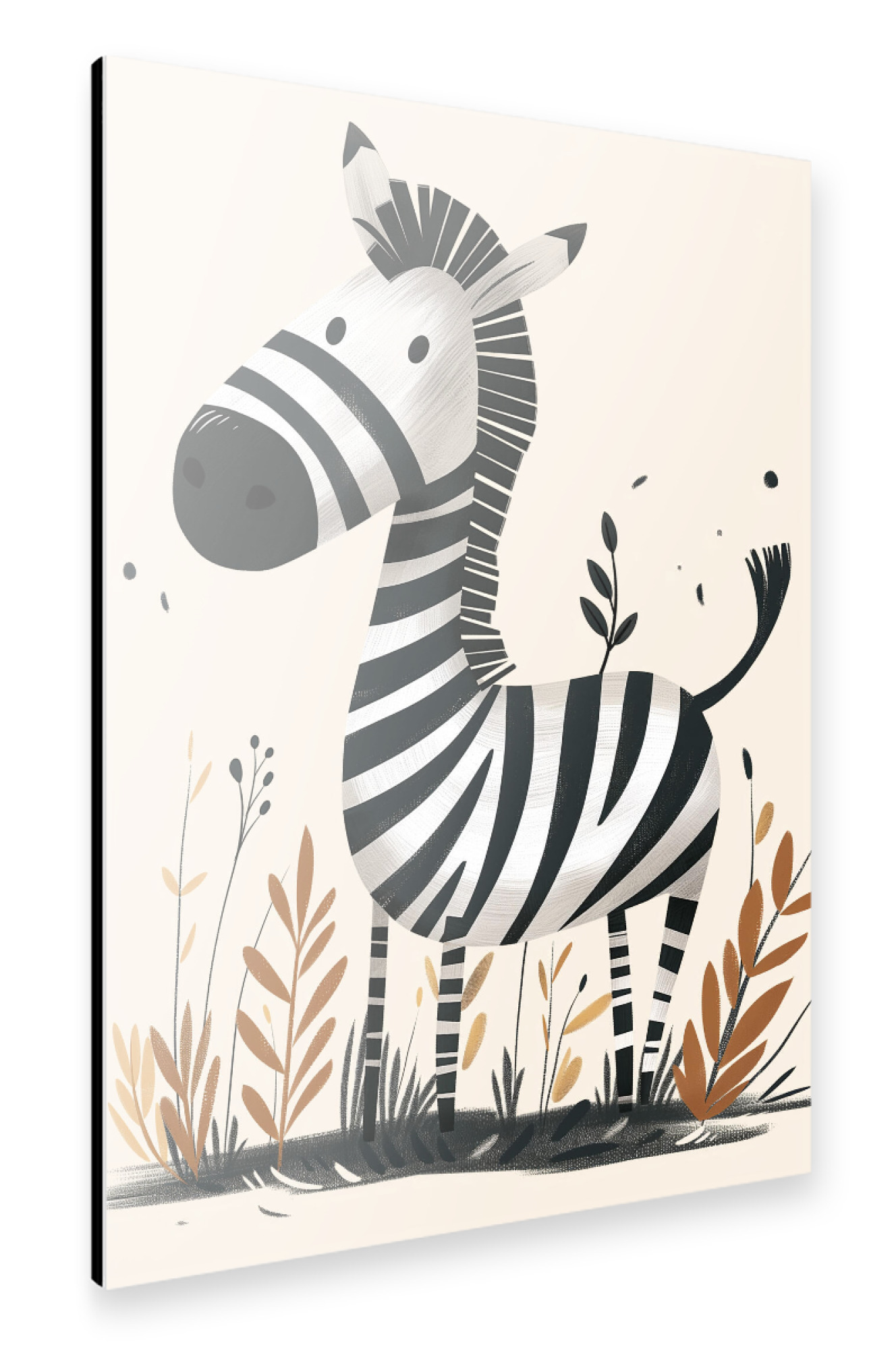 Alu-Dibond "Zebra - Kinder Illustration" 75x50 cm artboxONE