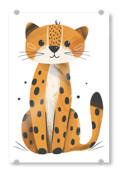 Acrylglasbild "Gepard Illustration für Kinder" artboxONE - Für Kinder,Tiere,Lustig - Kinder,Kinderzimmer,Bunt,Tier,Gepard,Illustration,Lustig,Ki
