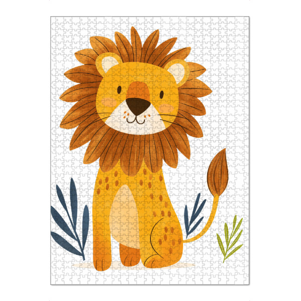 Puzzle Ravensburger "Löwe - Kinder Illustration" artboxONE - Für Kinder,Tiere,Lustig - Cartoon,Kinder,Kinderzimmer,Tier,Löwe,Bunt,Süß,Lustig
