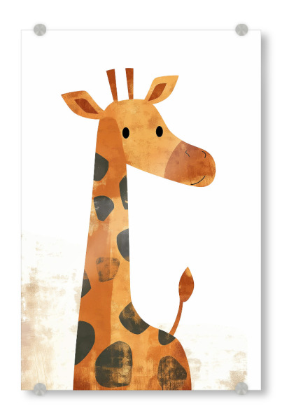 Acrylglasbild "Giraffe - Kinder Illustration" artboxONE - Für Kinder,Tiere,Lustig - Giraffe,Tier,Kinder,Cartoon,Kinderzimmer,Lustig,Süß,Ki