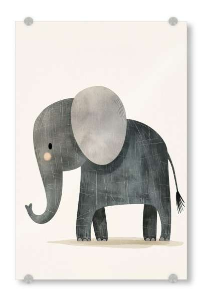 Acrylglasbild "Elefant Illustration für Kinder" artboxONE - Für Kinder,Tiere,Lustig - Elefant,Tier,Kinder,Kinderzimmer,Süß,Lustig,Cartoon,Ki