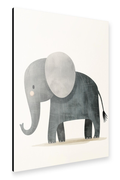 Alu-Dibond "Elefant Illustration für Kinder" 75x50 cm artboxONE