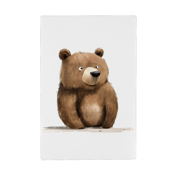 Holzbild "Braunbär - Kinderillustration" artboxONE - Für Kinder,Tiere,Lustig - Bär,Kinder,Kinderzimmer,Lustig,Süß,Cartoon,Braunbär,Ki