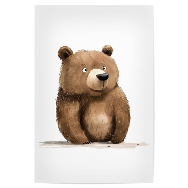 Poster 30x20 cm "Braunbär - Kinderillustration" artboxONE - Für Kinder,Tiere,Lustig - Bär,Kinder,Kinderzimmer,Lustig,Süß,Cartoon,Braunbär