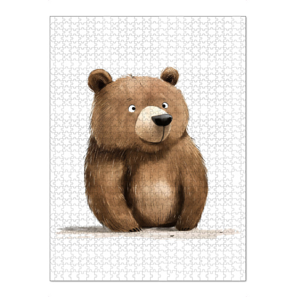 Puzzle Ravensburger "Braunbär - Kinderillustration" artboxONE - Für Kinder,Tiere,Lustig - Bär,Kinder,Kinderzimmer,Lustig,Süß,Cartoon,Braunbär